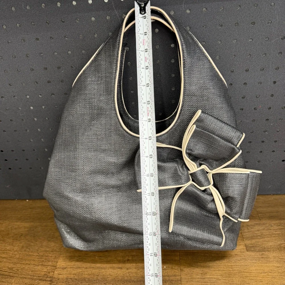 Kate Spade New York Hope Avenue Audrina Hobo Tote Bag  Black Metallic Bow
